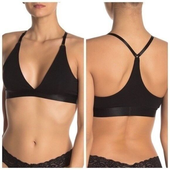 NORDSTROM’S FREE PRESS WIRELESS BLACK SEAMLESS RACERBACK PULLOVER BRALETTE SMALL - Picture 1 of 7